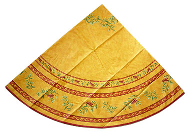 French Round Tablecloth Coated (cicada. orange x yellow) - Click Image to Close